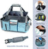 Grey-Blue Cleaning Caddy - Oxford Polyester, Adjustable 5 Compartments, Padded Carry Handle, Waterproof Interior for