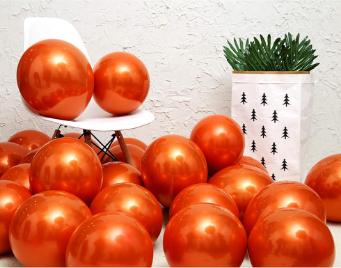 Metallic Orange Balloons, 50pcs 12 Inch Double Layer Burnt Balloons for Wedding & Birthday Decoration