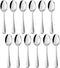 E-far 12-Piece Stainless Steel Coffee Spoons - 6-Inch Espresso Spoons with Hammered Design, Dishwasher Safe