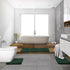MIULEE U Shaped Toilet Rugs, Absorbent Microfiber Contour Bath Mats, 20'' x 20'', Dark Green