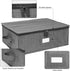 Platter Storage Case, Hard Shell China Storage Containers 17" x 13" x 6", Includes 5 Felt Dividers, Stackable, Linen