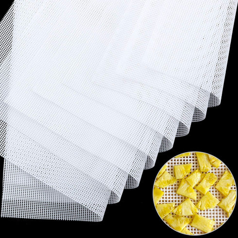 Blulu 8 Pieces Silicone Dehydrator Sheets, Non-stick Food Mats for Fruit Food Dryer, 14 x 14 Inch