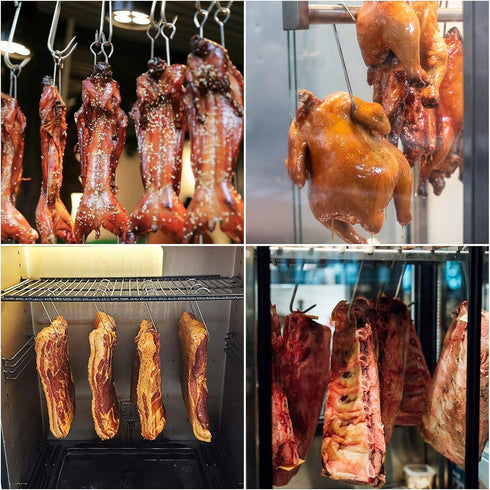 60PCS 5inch 6inch 7inch Meat Hooks for Hanging - Stainless Steel Meat Hooks for Smoker - Butchering Smoking Hanging