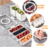 Portable Fruit Storage Containers for Fridge, 4 Compartments Snack Box Container, BPA-Free Divided Serving Tray with