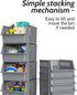 Skywin TidyFriend Stackable Storage Bins - 4-Pack for Organizing Food, Kitchen, and Bathroom Essentials in Grey
