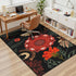 3x5 Tyrot Vintage Boho Floral Washable Area Rug Linen-Look Ultra-Thin Low-Pile Botanical Rugs Non-Slip Indoor Rug