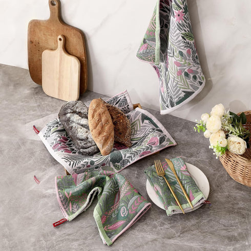 Set 8 100% 16x15 Inch Kitchen Towels of Cotton Hand Towels Dish Towels with Hanging Loop Absorbent Reusable