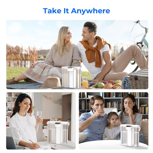 Waterdrop Compact Electric Water Filter Pitcher, 200-Gallon Filter for Fridge, NSF/ANSI 42&53&401, 14-Cup, White