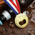 2PCS Medal Shaped Bottle Opener, Gold Medal Beer Opener with Neck Ribbon for Bar Bartender