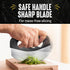 Checkered Chef Salad Chopper Tool with Cover - Mezzaluna Knife Stainless Steel Vegetable Rocker