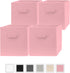 Pomatree 13x13x13 Inch Storage Cubes, 4 Pack Fabric Baskets for Organizing Closet and Toys (Pink)