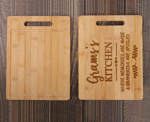 Grams's Kitchen Bamboo Cutting Board - Mother's Day Cutting Board - Mother's Day Gift - Birthday Gifts From Grandchildren - Son Daughter - Best Grams Cutting Board - Grams Gifts