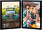 AEVETE 5x7 Double Hinged Wood Folding Picture Frames, Vertical with Plexiglass Front, Black