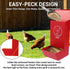 Reptilux 2-Pack Metal Chicken Grit Feeder & Oyster Shell Feeder with Lid - Hanging Gravity Poultry Feeder for Chickens