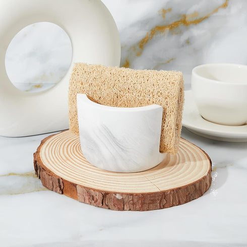 Counter, 1 Diatomite Sponge Holder for Kitchen Sink Quick Drying, Fast Water Absorbent Stone Tray, Slot Dish Sponge