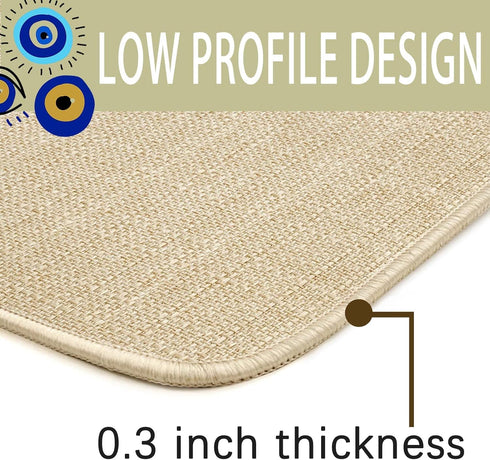 Evil Eye Doormat, Psychedelic Welcome Mat, Low-Profile Non-Slip Throw Rug for Indoor/Outdoor, 17 X 30 Inch