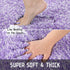 Yimobra Luxury Bathroom Rugs, Fluffy Non Slip Bath Mats, Quick Dry Plush Shower Rugs, 32"x 20", Purple and White