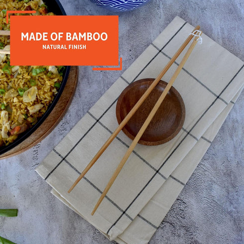 IMUSA 4 Pack Bamboo Cooking Chopsticks, 13.5", Brown