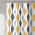 Lush Decor Mid Century Geo Shower Curtain, 72" x 72", Gold & Gray