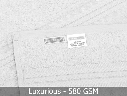 12 Pack 12x12-100% 580 COTTON CRAFT Ultra Soft Washcloths - - Cotton Facecloths - Baby Wash Cloths - Absorbent Quick