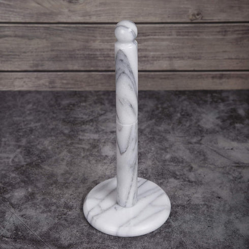 Creative Home Off-White Natural Marble Paper Towel Holder, 5.5" Diam. x 12.5" H (Color May Vary)