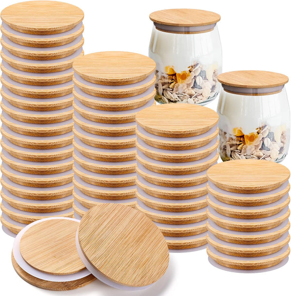 Roowest 40 Pcs Yogurt Jar Lids Bulk Compatible with Oui Yogurt Jars,