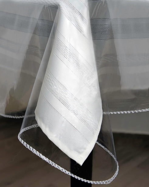 BRODER MFG. INC. Tablecloth Protector Crystal Clear Vinyl (52"x70" Oblong) - Durable for Parties & Everyday Use
