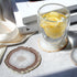 Natural Agate Coaster Set of 4, 3.5-4" Crystalline Geode Stone Coasters for Drinks, Coffee Table Decor, Agate Slices