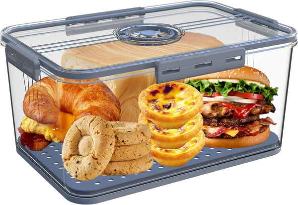 Honbuty Bread Box Bread Boxes with Lid for Kitchen Counter, Airtight Loaf
