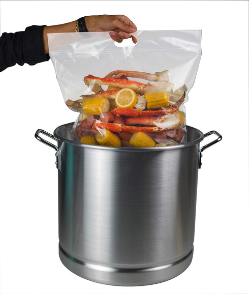 Seafood Boil Bags Large - Pack of 5 Ideal for Fish, Crab, Shrimp, Crawfish, Veggies Cooking and Storage