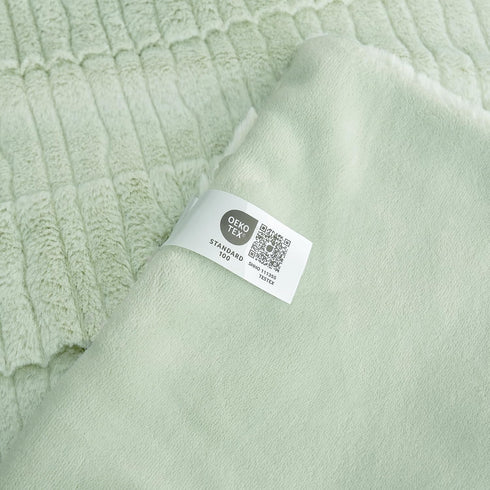 Amlie Cozy 88"x90", Home Luxury Striped Faux Fur Throw Blanket for Bed Queen Size, Soft Fuzzy Fluffy Plush Gift
