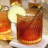 Set 6 10 oz Set, Vintage Amber Drinking Glasses of by Kate Aspen - Ribbed Glassware for Drinking Water, Juice, Cocktail