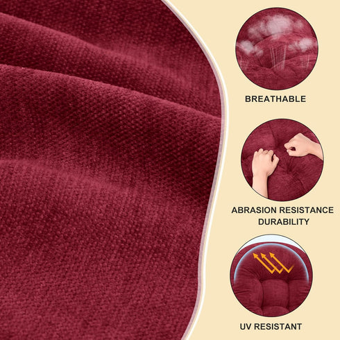 44x19x4 inch Rocking Chair Cushion - Chenille Fabric, High-Density Sponge, Durable Comfort Double-Sided Tufted Seat