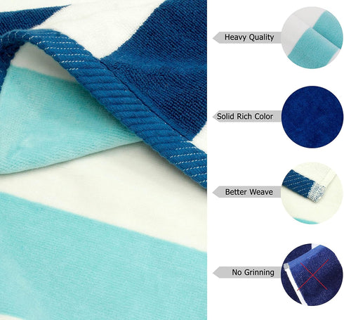 35 70 100% 630 COTTON CRAFT Hooded Beach Towel Oversized x Towel with Hood for Adults - Cotton Velour Terry Towel