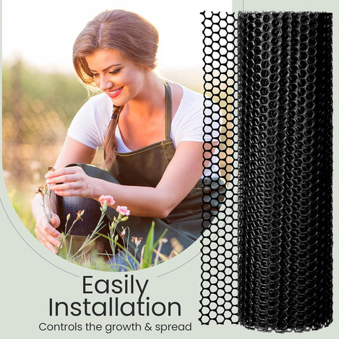 Landical 6 15.7 10 Rolls Plastic Chicken Wire Fencing Mesh in x ft Each Plastic Mesh Fence with Zip Ties Hexagonal