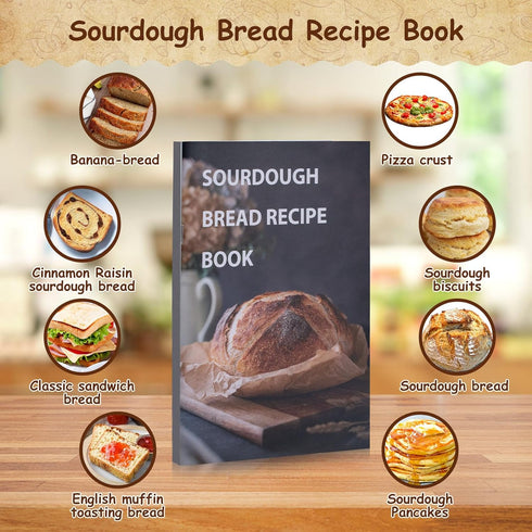 40oz 9" 10" Set, Angadona Sourdough Starter Kit, Sourdough Bread Baking Supplies, Sourdough Starter Jar, Round & Oval