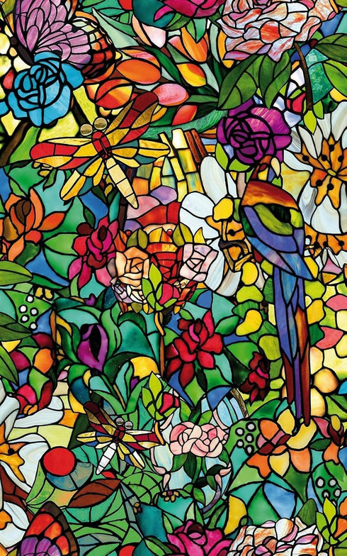 d-c-fix Window Privacy Film Tulia Stained Glass, Self-Adhesive Decorative Vinyl Covering for Home, 17.7" x 78.7"