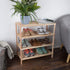 4-Tier Closet, 12 Shoe Storage Rack - Wood Shoe Organizer for Bathroom, Entryway - Footwear Shelf Holds Pairs Sneakers