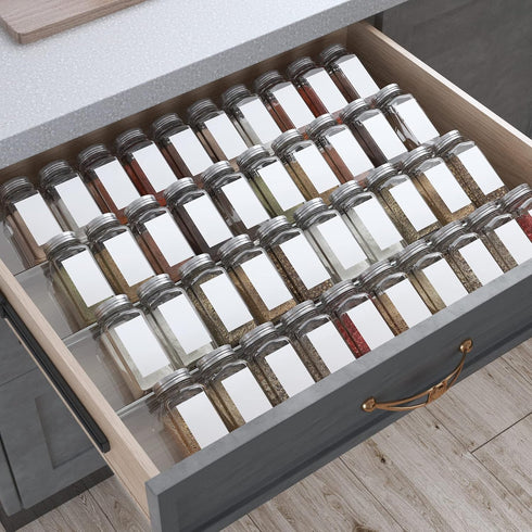 Antimbee Spice Drawer Organizer, 4 Tier- 8 Pack Kitchen Spice Rack Tray
