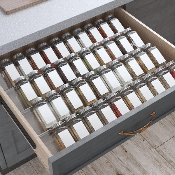 Antimbee Spice Drawer Organizer, 4 Tier- 8 Pack Kitchen Spice Rack Tray