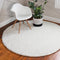 Unique Loom Davos Shag Collection Area Rug - Solid White/Ivory (2' Round)