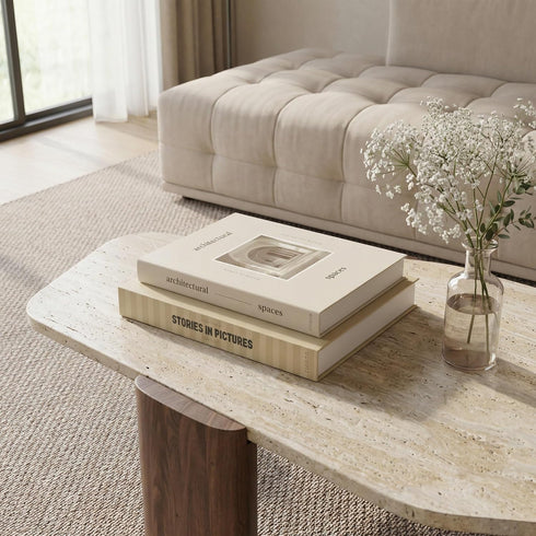 Set 2 Beautiful Decorative Books - of Boxes Enhance Your Coffee Table, Bookshelf or Mantel Decor - Aesthetic Fake/Faux