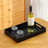 Black Oversize Acrylic Serving Tray with Handles 10x15 Inch - Decorative Trays for Countertop Organizer