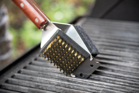 Outset QB45 3-in-1 Grill Brush, Rosewood