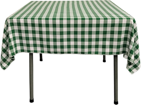 LA Linen Gingham Tablecloth, 58"x58", Green, Checkered Tablecloth for Parties, Picnics & More
