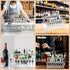 20 16 2 Countertop, 9.45''L 4.72''H 3.94''W Menkxi Pcs Beadable Wine Bottle Stoppers and Slot Clear Acrylic Tier Riser