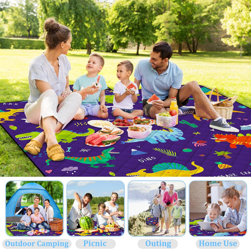 Waterproof,80"x 80"Foldable 6-8 Extra Large Picnic Blanket Machine Washable Beach Blankets,Outdoor Blanket