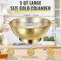 Norme 5 Quart Stainless Steel Gold Colander and 3 Pcs Gold Fine Mesh Strainer, Easy Clean and Dishwasher Safe