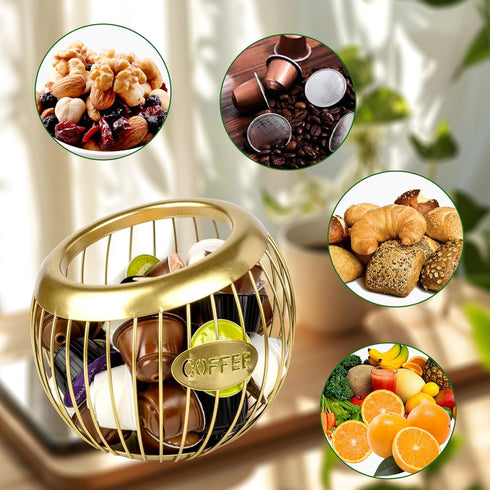 Stainless Steel Cup Coffee Basket Pods Holder, Sturdy Organizer for Home or Office Kitchen