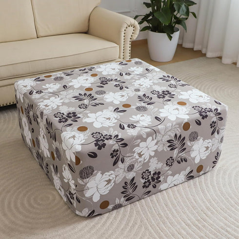 20"-22" Stretch Ottoman Cover Rectangular Waterproof Medium Printed Footstool Cover Fit Width Foot Stool Ottoman